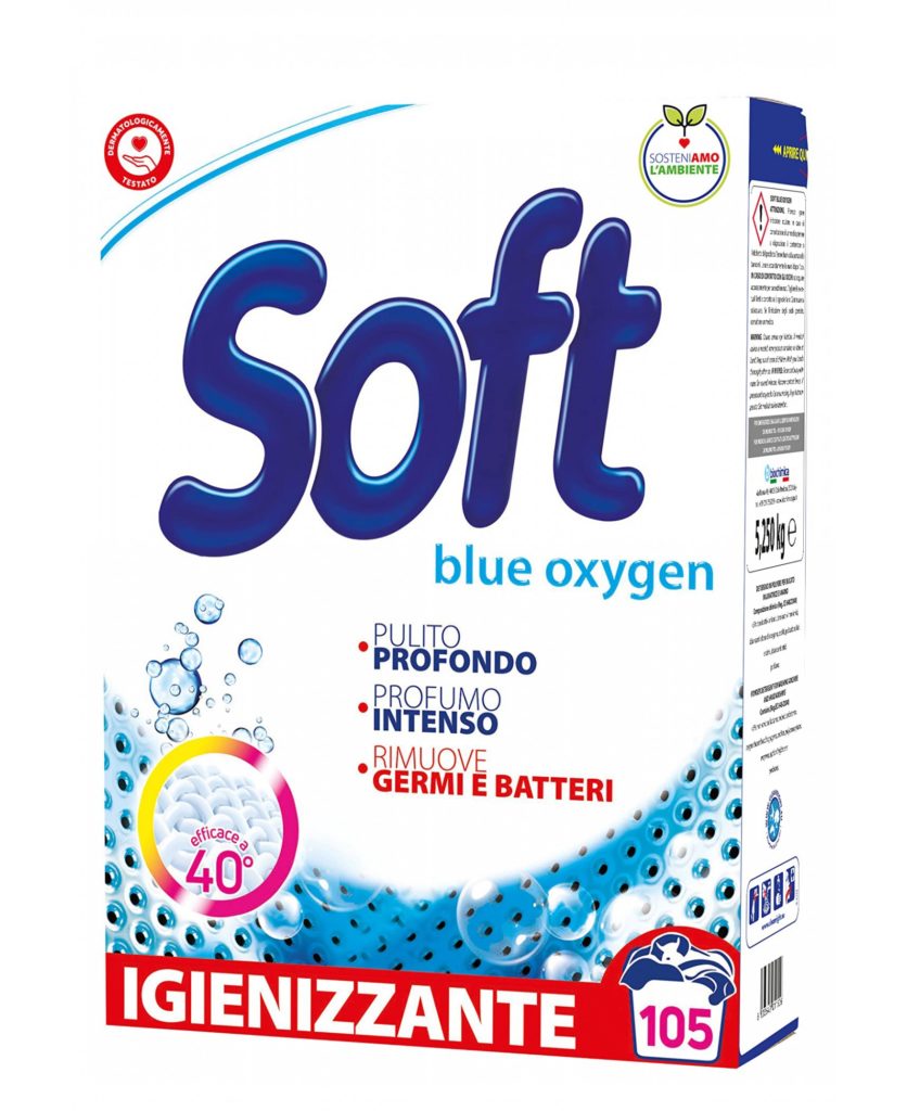 SOFT Detergent pudra OxyBlue Igienizant 105sp 5.25kg - LaMiCasa