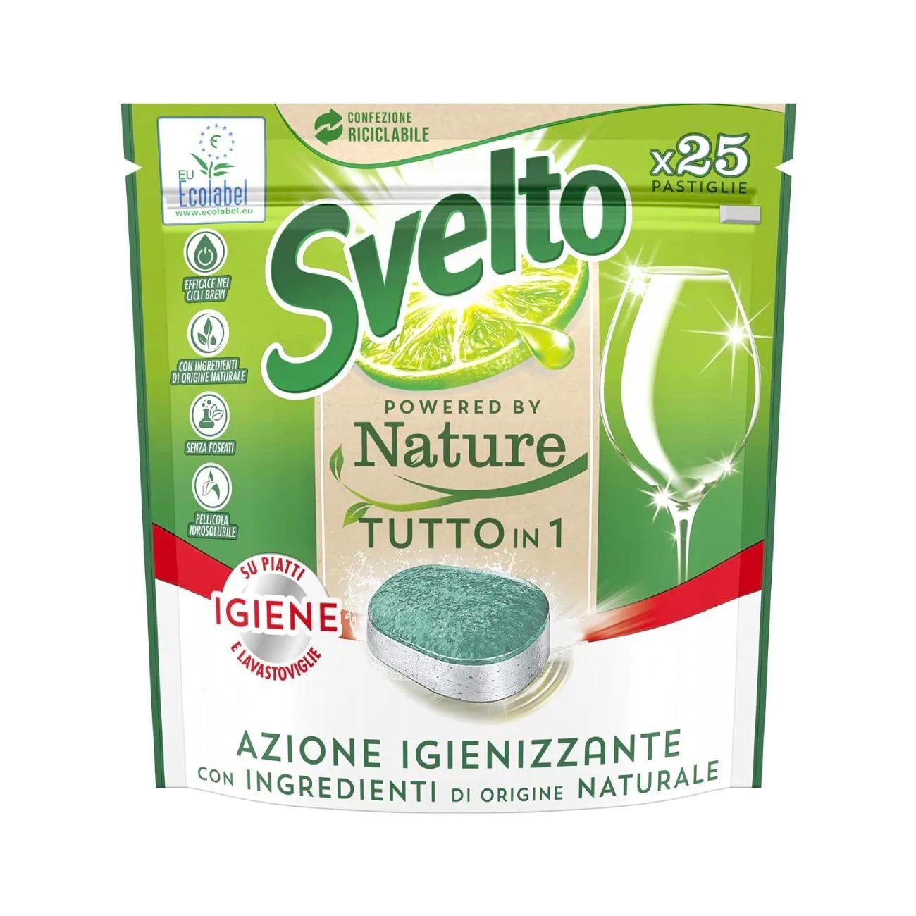 Svelto tutto in unoIgiene SVETLO Nature CAPS TUTTO IN 1 Igienizant 25 buc - LaMiCasa