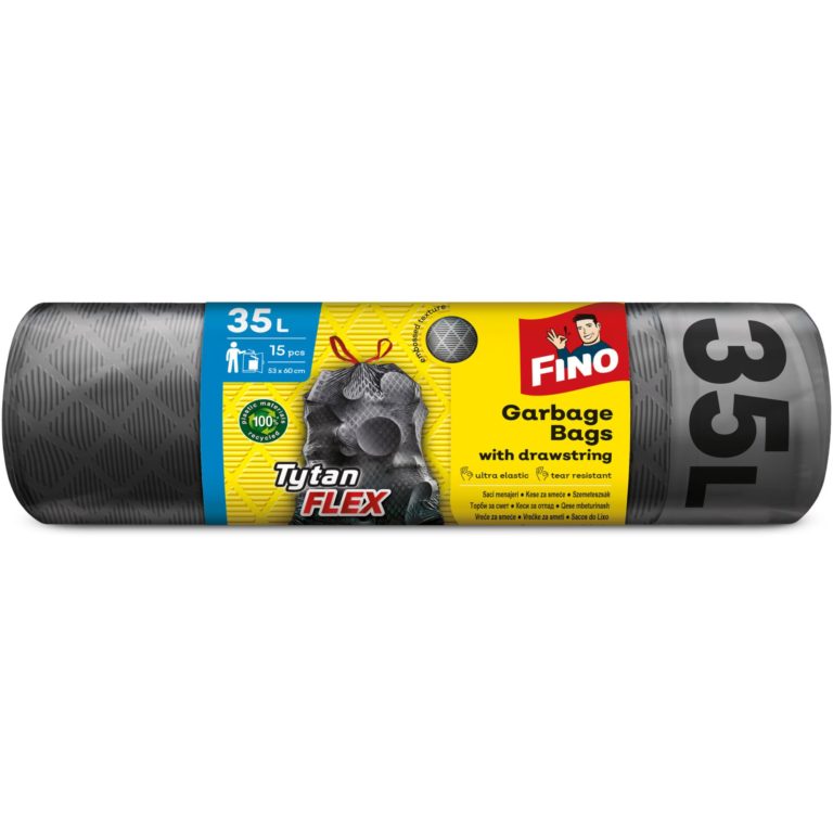 FINO Pungi pentru gunoi cu snur Tytan Flex 15pcs 35l - LaMiCasa