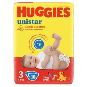 Scutece Huggies Unistar 3 (4-9kg) 18 buc - LaMiCasa