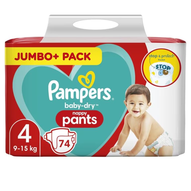PAMPERS Baby-Dry Nappy Pants nr.4 (9-15kg) 74 buc. - LaMiCasa