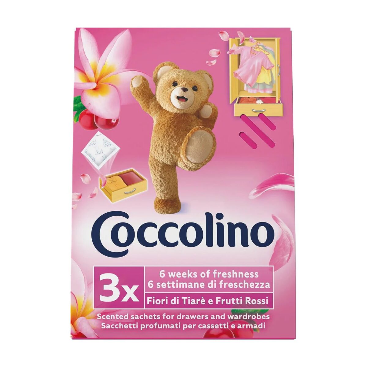 23420 Coccolino Saculeti parfumati Frutti Rose 3 buc - LaMiCasa