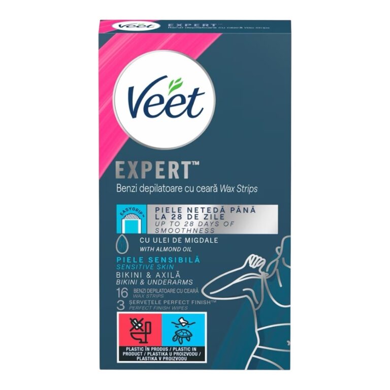 VEET Benzi depilatoare cu ceara pentru axile, pentru piele normala 16 bucati - LaMiCasa