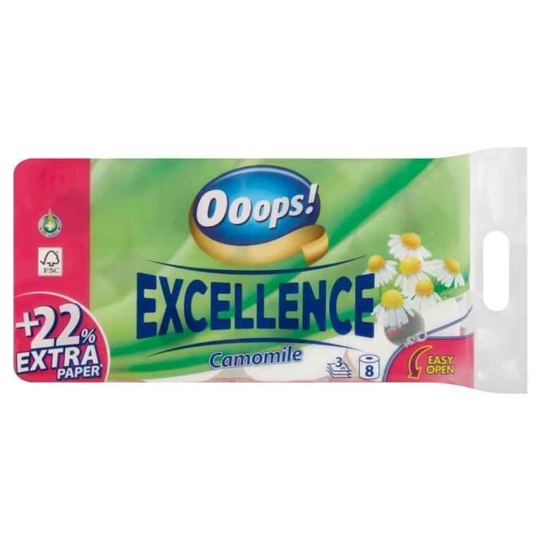Hartie igienica Ooops Excellence Camomile 3 str., 8 role - LaMiCasa