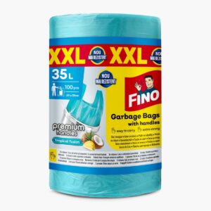 FINO Pungi pentru gunoi cu miner cu aroma de fructe tropicale 35L color 100buc. - LaMiCasa