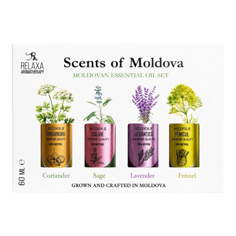 Relaxa Set de uleiuri esentiale: Coriandru, Salvie, Lavanda, Fenicul. - LaMiCasa