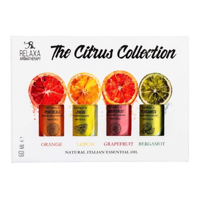 Relaxa Set de uleiuri esentiale: Orange, Lemon, Grapefruit si Bergamot. - LaMiCasa