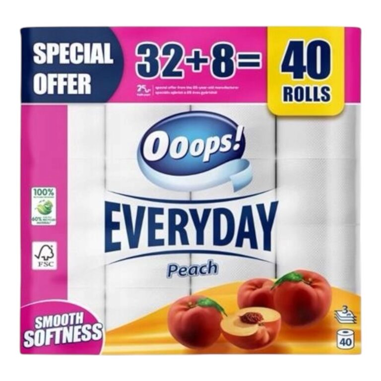 Hartie igienica Ooops Evryday Peach 3 str. 40 role - LaMiCasa