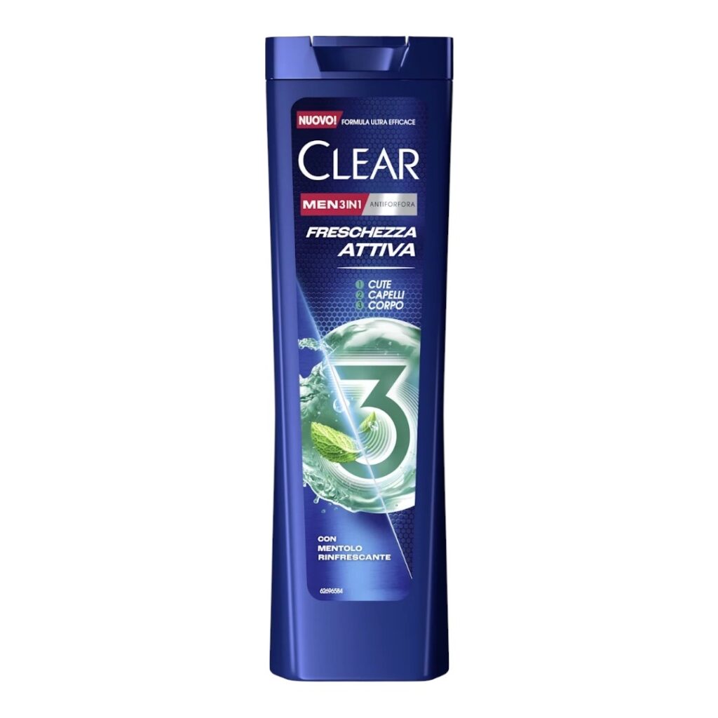 Sampon Clear Men 3 in 1 Freschezza Attiva 225 ml - LaMiCasa